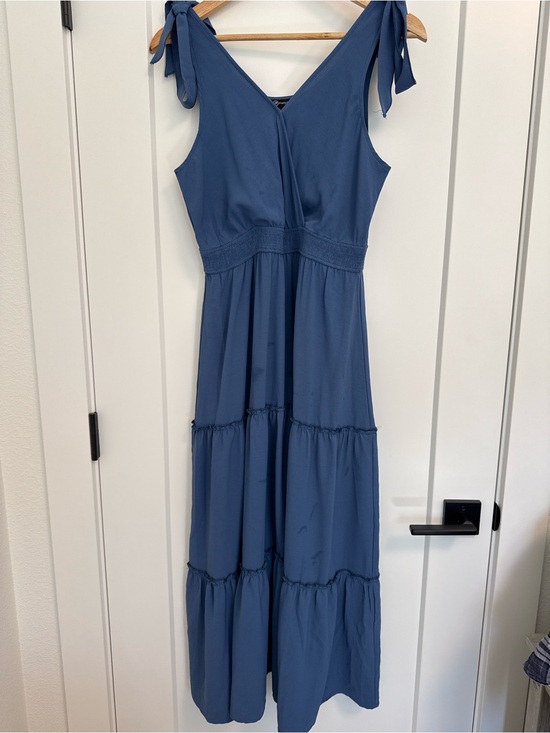 PrettyGarden Dresses & Skirts - PrettyGarden Blue Sleeveless Tiered Midi Dress Size S Elastic Waist Cottagecore